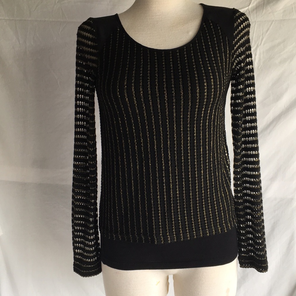 Rebecca Minkoff black/ gold top Sz 2